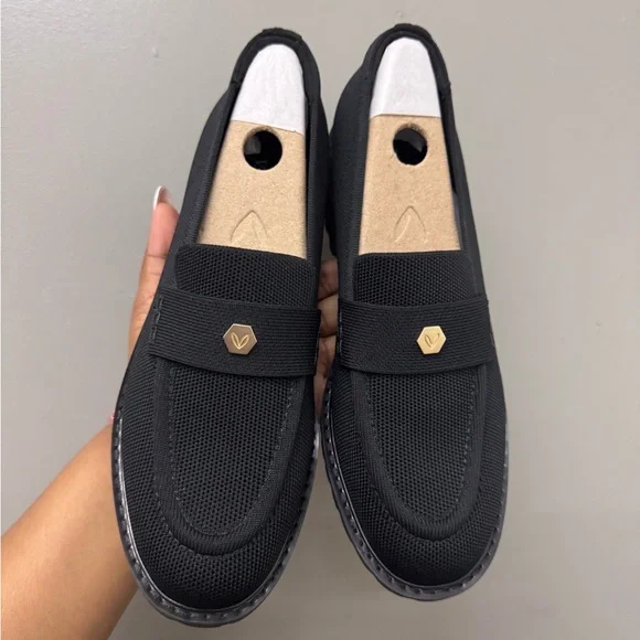 VIVAIA Francesca Knit Platform Chunky Heel Loafers size 39.5 - Picture 1 of 9